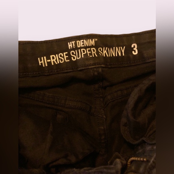 Hot Topic Denim Goth / Punk Black Hi-Rise Super Skinny Jeans | Size 3 - Picture 6 of 16